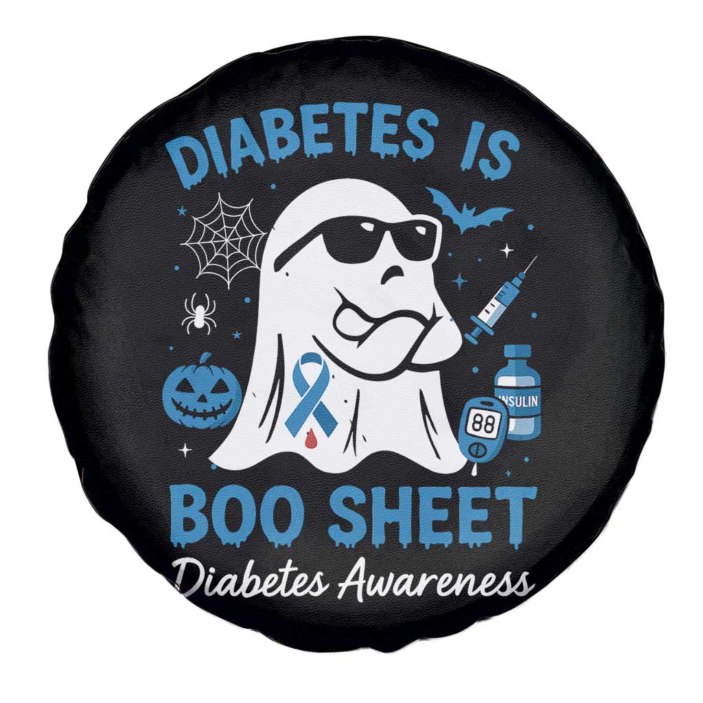 Diabetes is Boo Sheet Spare Tire Cover Funny Halloween Ghost Diabetes Type 1 2 Awareness - Wonder Print Shop