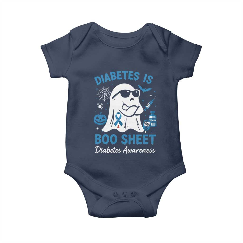 Diabetes is Boo Sheet Baby Onesie Funny Halloween Ghost Diabetes Type 1 2 Awareness - Wonder Print Shop