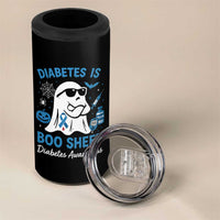 Diabetes is Boo Sheet 4 in 1 Can Cooler Tumbler Funny Halloween Ghost Diabetes Type 1 2 Awareness - Wonder Print Shop