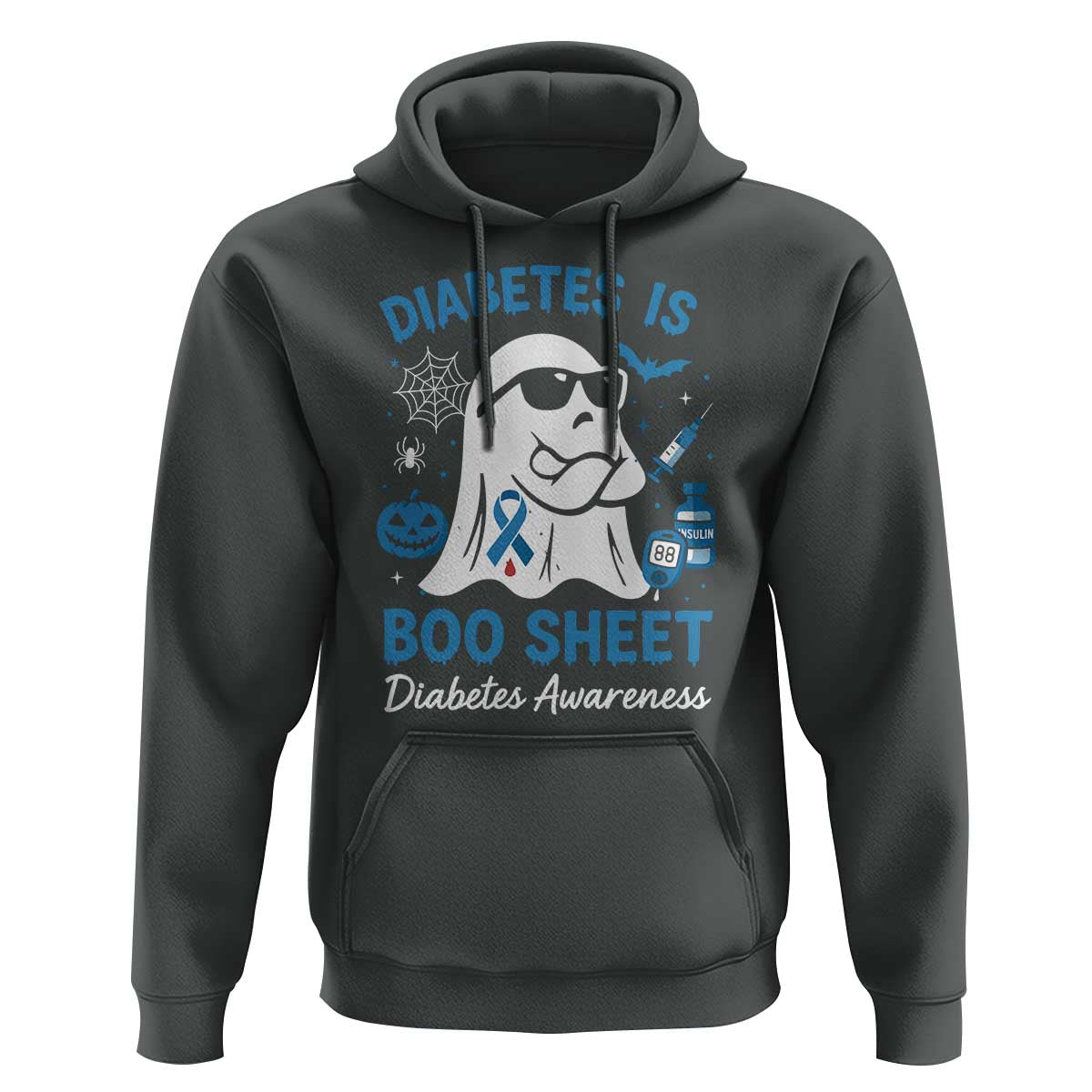 Diabetes is Boo Sheet Hoodie Funny Halloween Ghost Diabetes Type 1 2 Awareness - Wonder Print Shop