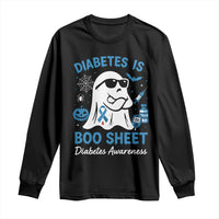 Diabetes is Boo Sheet Long Sleeve Shirt Funny Halloween Ghost Diabetes Type 1 2 Awareness - Wonder Print Shop