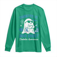 Diabetes is Boo Sheet Long Sleeve Shirt Funny Halloween Ghost Diabetes Type 1 2 Awareness - Wonder Print Shop