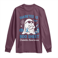 Diabetes is Boo Sheet Long Sleeve Shirt Funny Halloween Ghost Diabetes Type 1 2 Awareness - Wonder Print Shop