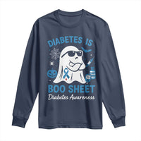 Diabetes is Boo Sheet Long Sleeve Shirt Funny Halloween Ghost Diabetes Type 1 2 Awareness - Wonder Print Shop