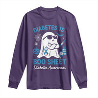 Diabetes is Boo Sheet Long Sleeve Shirt Funny Halloween Ghost Diabetes Type 1 2 Awareness - Wonder Print Shop