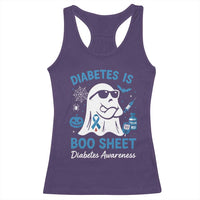 Diabetes is Boo Sheet Racerback Tank Top Funny Halloween Ghost Diabetes Type 1 2 Awareness - Wonder Print Shop