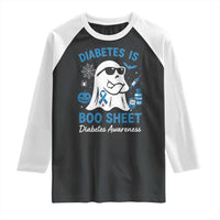Diabetes is Boo Sheet Raglan Shirt Funny Halloween Ghost Diabetes Type 1 2 Awareness - Wonder Print Shop