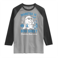 Diabetes is Boo Sheet Raglan Shirt Funny Halloween Ghost Diabetes Type 1 2 Awareness - Wonder Print Shop