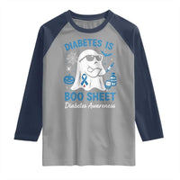 Diabetes is Boo Sheet Raglan Shirt Funny Halloween Ghost Diabetes Type 1 2 Awareness - Wonder Print Shop