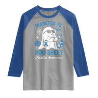 Diabetes is Boo Sheet Raglan Shirt Funny Halloween Ghost Diabetes Type 1 2 Awareness - Wonder Print Shop