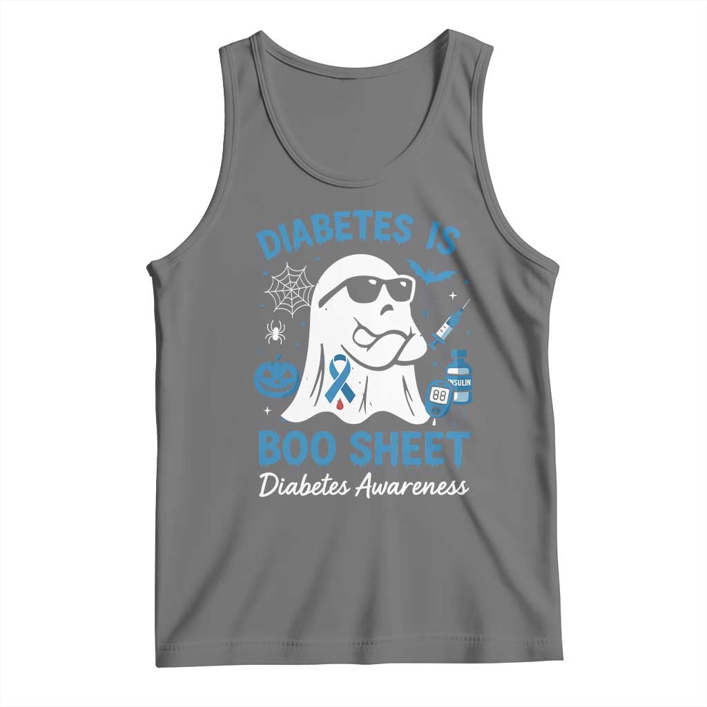 Diabetes is Boo Sheet Tank Top Funny Halloween Ghost Diabetes Type 1 2 Awareness - Wonder Print Shop