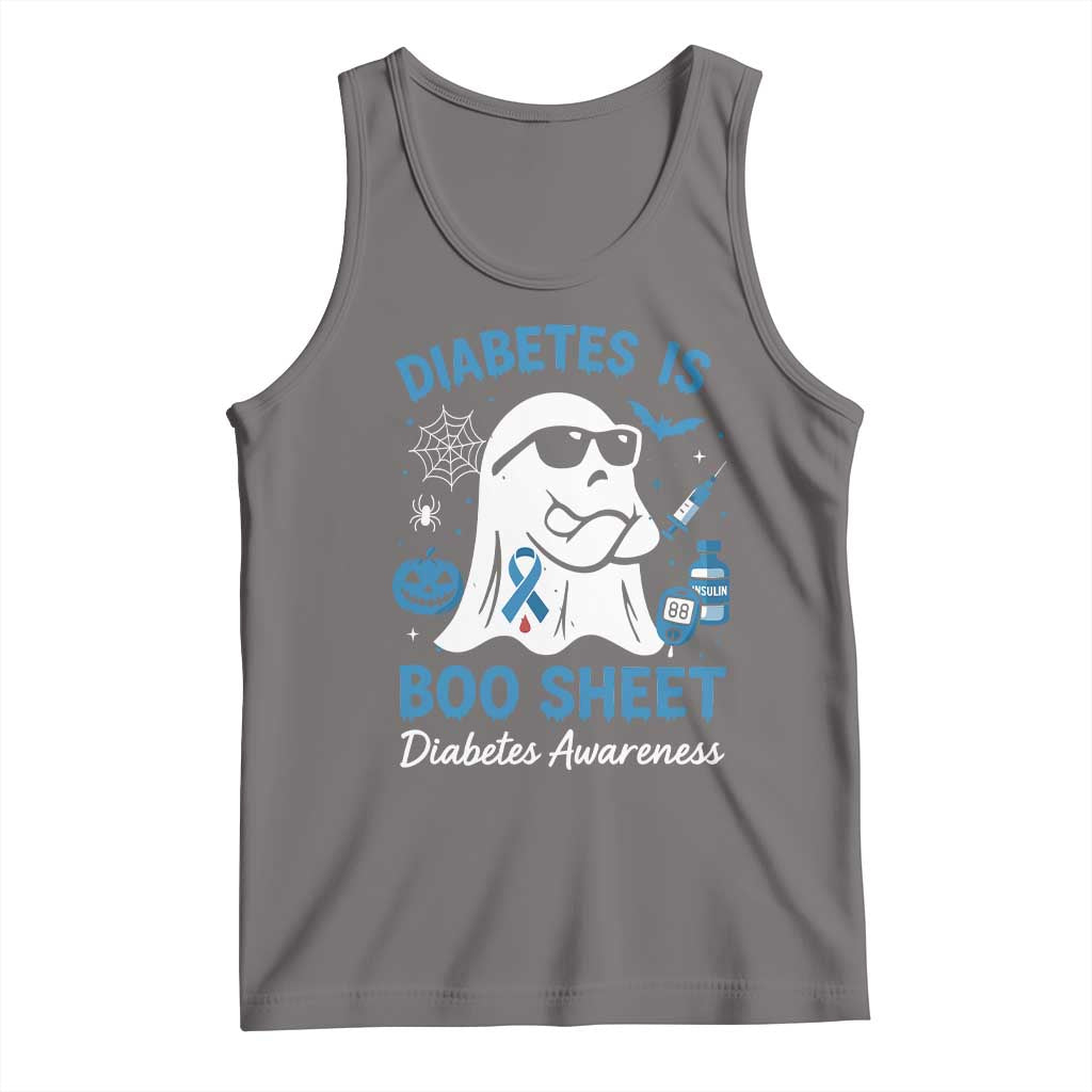 Diabetes is Boo Sheet Tank Top Funny Halloween Ghost Diabetes Type 1 2 Awareness - Wonder Print Shop