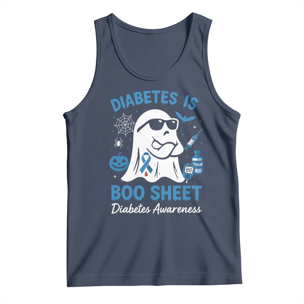 Diabetes is Boo Sheet Tank Top Funny Halloween Ghost Diabetes Type 1 2 Awareness - Wonder Print Shop