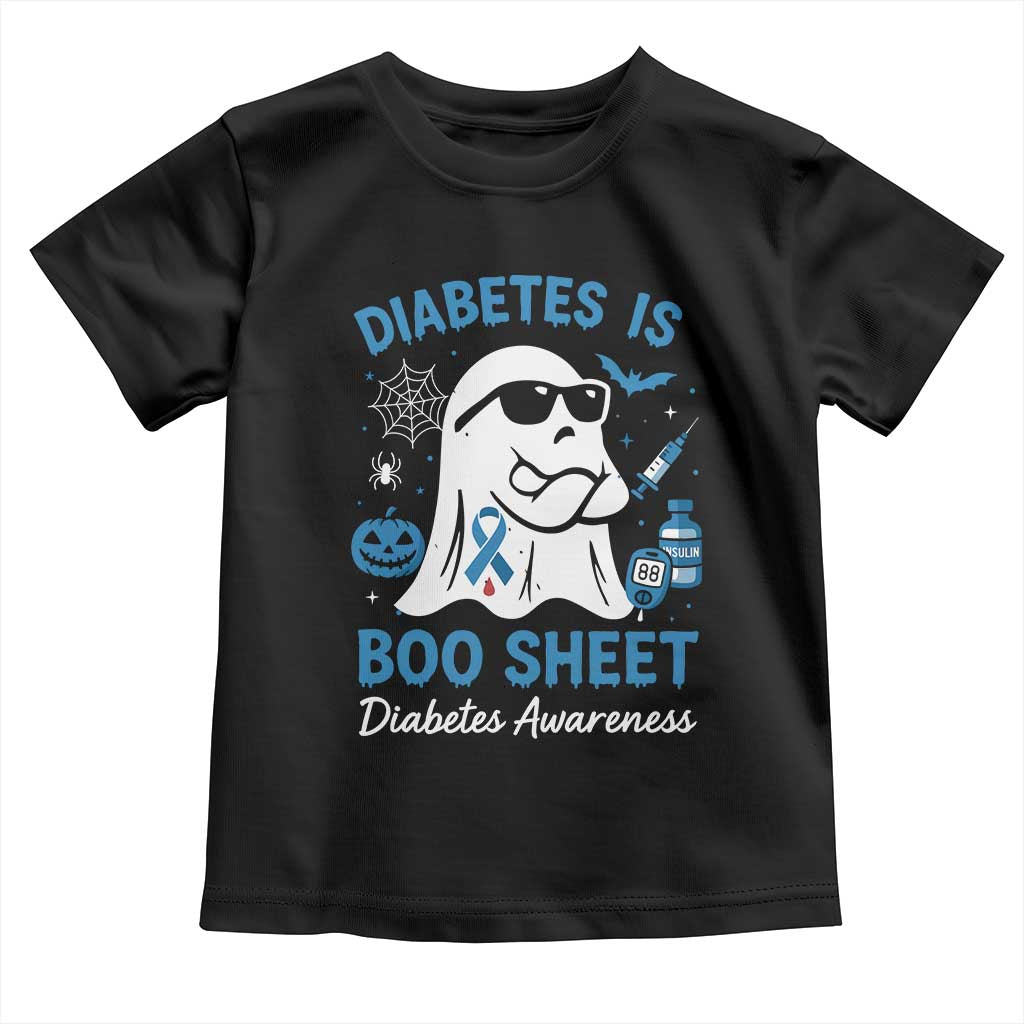 Diabetes is Boo Sheet Toddler T Shirt Funny Halloween Ghost Diabetes Type 1 2 Awareness - Wonder Print Shop