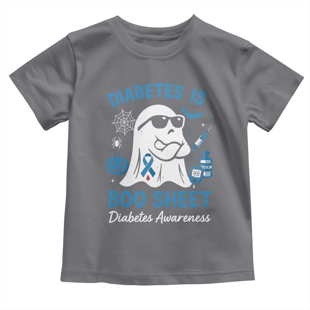 Diabetes is Boo Sheet Toddler T Shirt Funny Halloween Ghost Diabetes Type 1 2 Awareness - Wonder Print Shop
