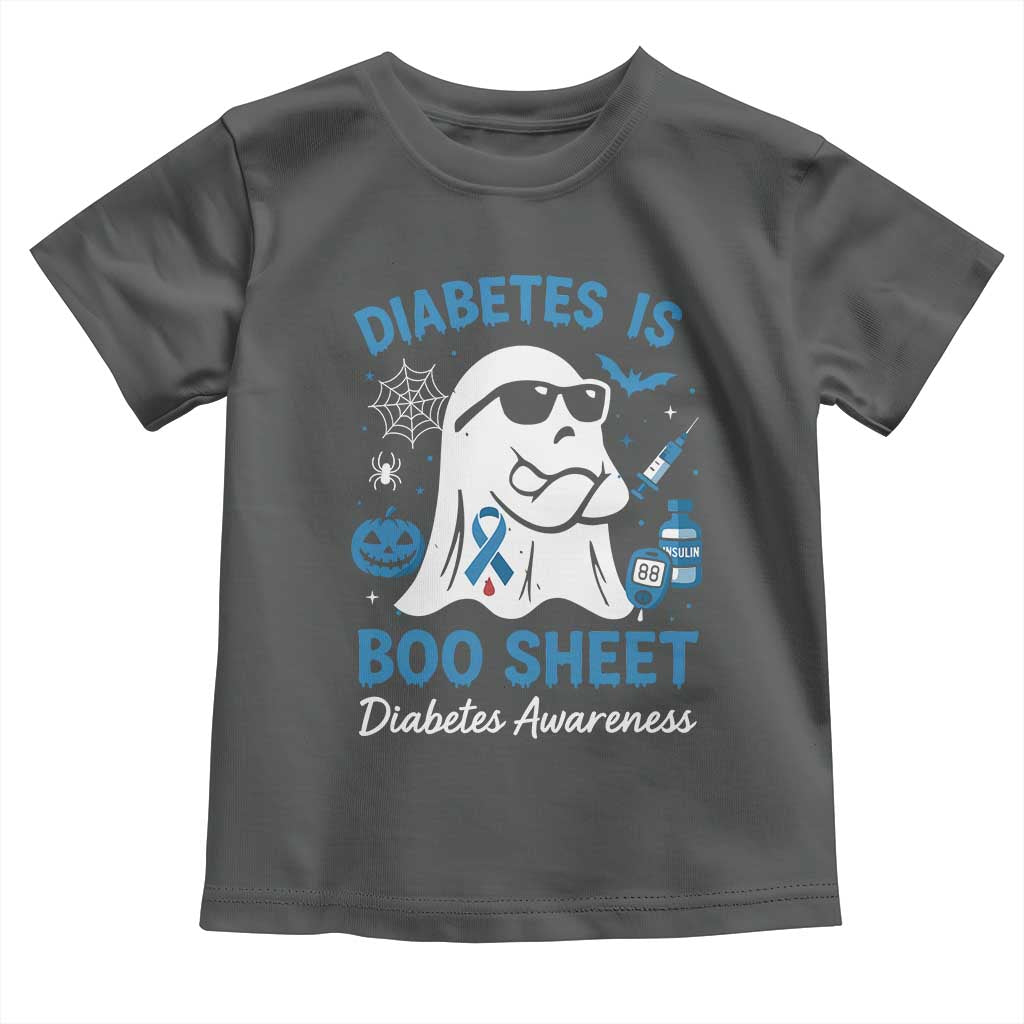 Diabetes is Boo Sheet Toddler T Shirt Funny Halloween Ghost Diabetes Type 1 2 Awareness - Wonder Print Shop