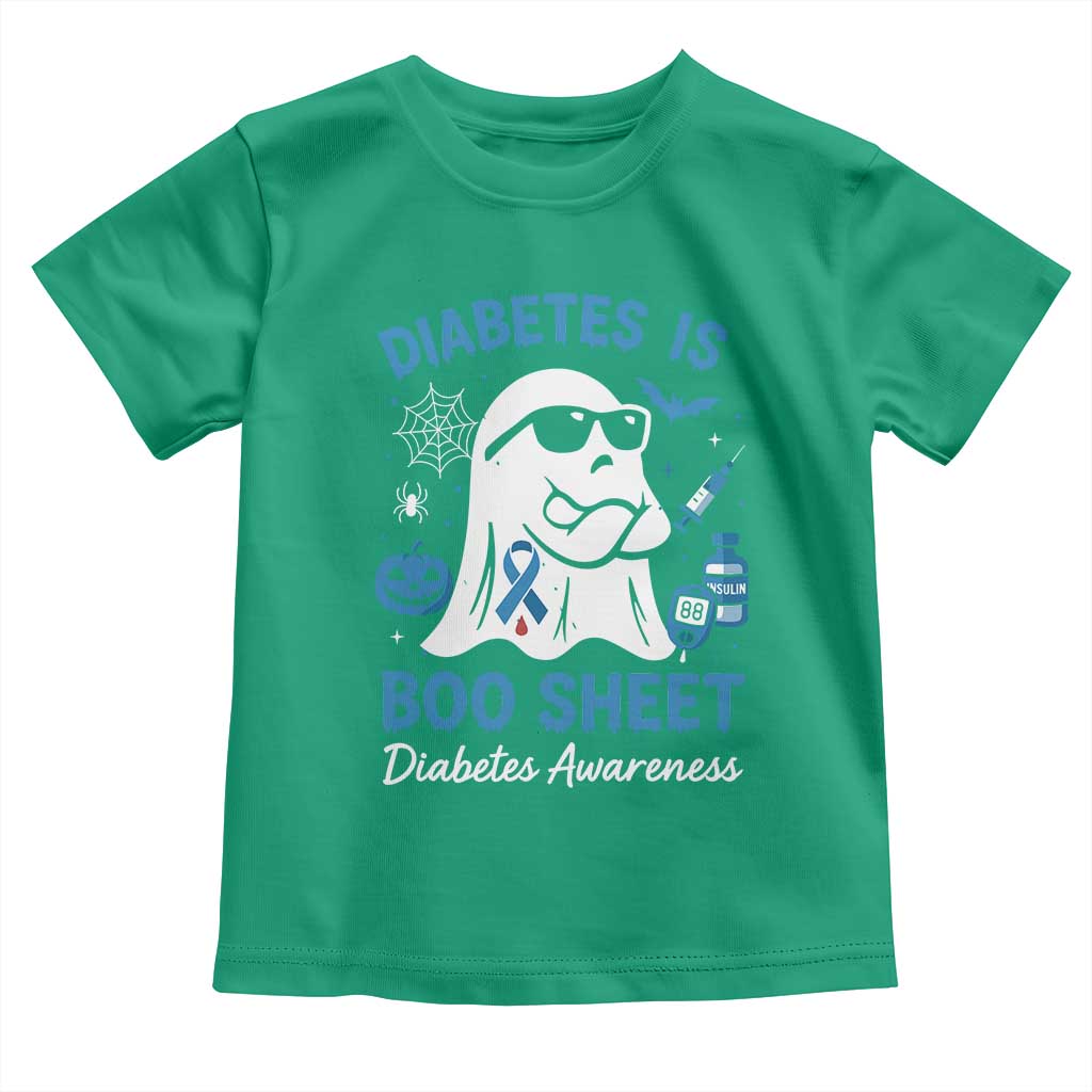 Diabetes is Boo Sheet Toddler T Shirt Funny Halloween Ghost Diabetes Type 1 2 Awareness - Wonder Print Shop
