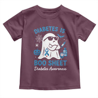Diabetes is Boo Sheet Toddler T Shirt Funny Halloween Ghost Diabetes Type 1 2 Awareness - Wonder Print Shop