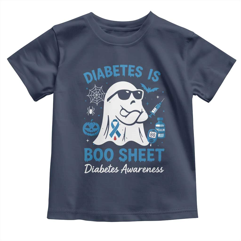 Diabetes is Boo Sheet Toddler T Shirt Funny Halloween Ghost Diabetes Type 1 2 Awareness - Wonder Print Shop