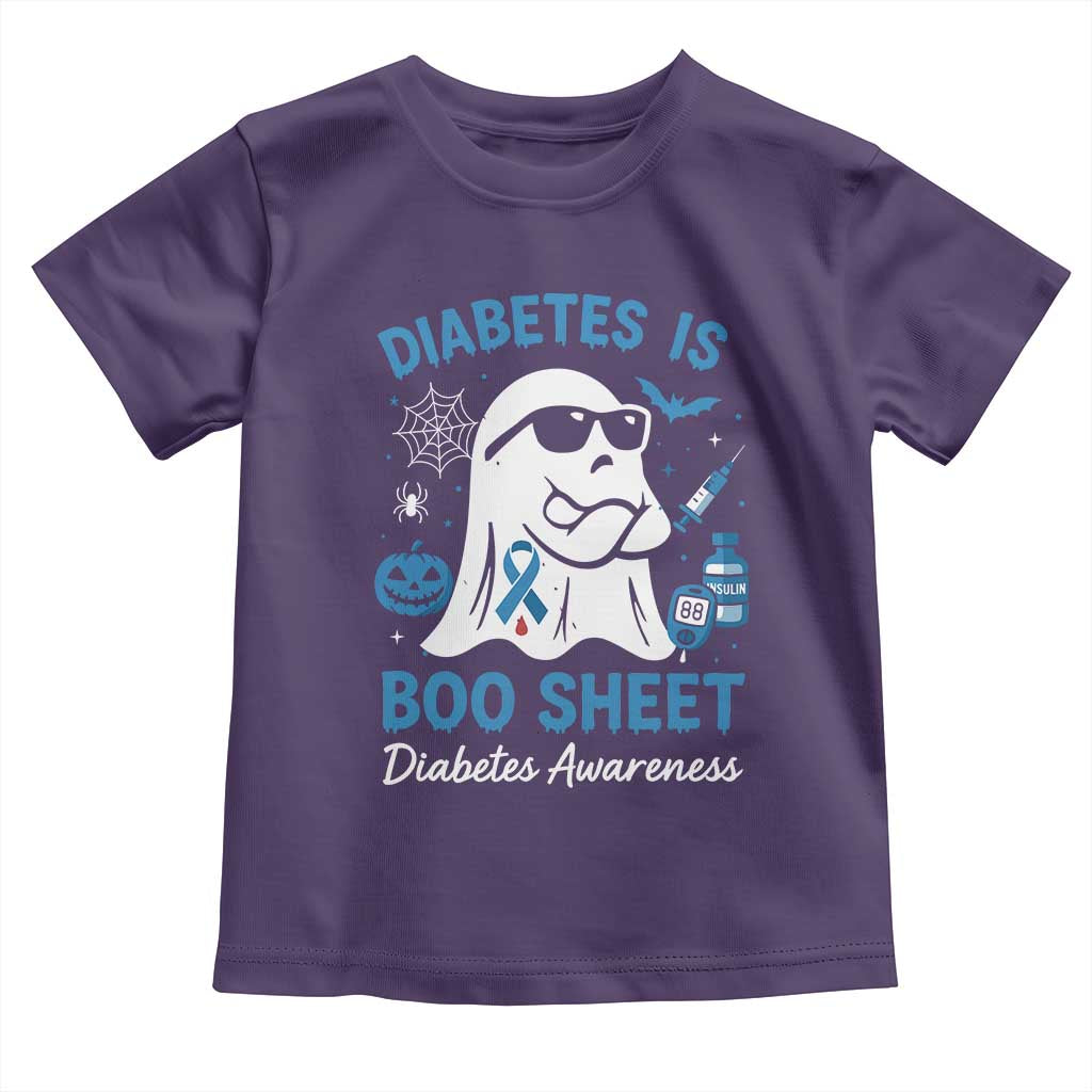 Diabetes is Boo Sheet Toddler T Shirt Funny Halloween Ghost Diabetes Type 1 2 Awareness - Wonder Print Shop