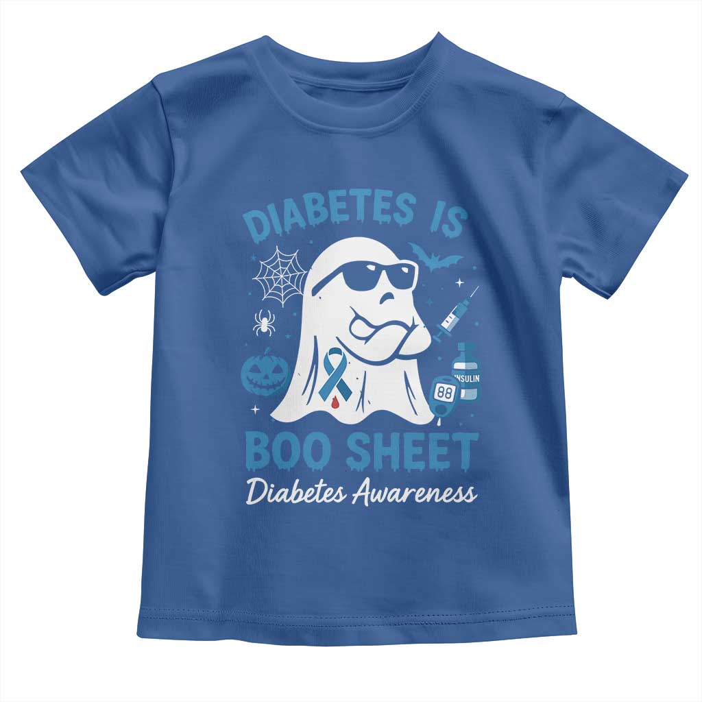 Diabetes is Boo Sheet Toddler T Shirt Funny Halloween Ghost Diabetes Type 1 2 Awareness - Wonder Print Shop