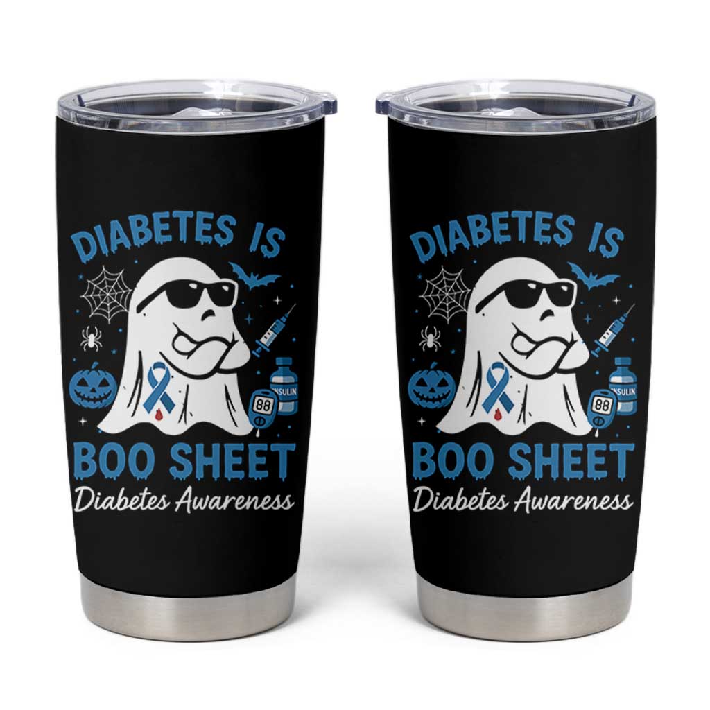 Diabetes is Boo Sheet Tumbler Cup Funny Halloween Ghost Diabetes Type 1 2 Awareness - Wonder Print Shop