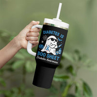 Diabetes is Boo Sheet Tumbler With Handle Funny Halloween Ghost Diabetes Type 1 2 Awareness - Wonder Print Shop