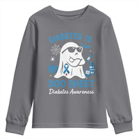 Diabetes is Boo Sheet Youth Sweatshirt Funny Halloween Ghost Diabetes Type 1 2 Awareness - Wonder Print Shop