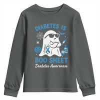 Diabetes is Boo Sheet Youth Sweatshirt Funny Halloween Ghost Diabetes Type 1 2 Awareness - Wonder Print Shop
