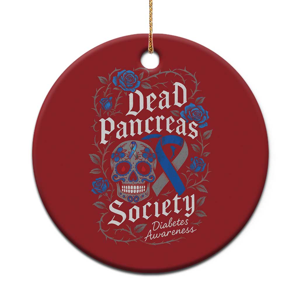 Funny Diabetes Type 1 Awareness Christmas Ornament Dead Pancreas Society Sugar Skull - Wonder Print Shop
