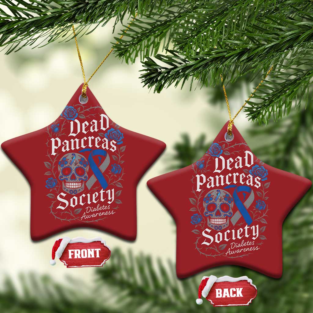 Funny Diabetes Type 1 Awareness Christmas Ornament Dead Pancreas Society Sugar Skull - Wonder Print Shop