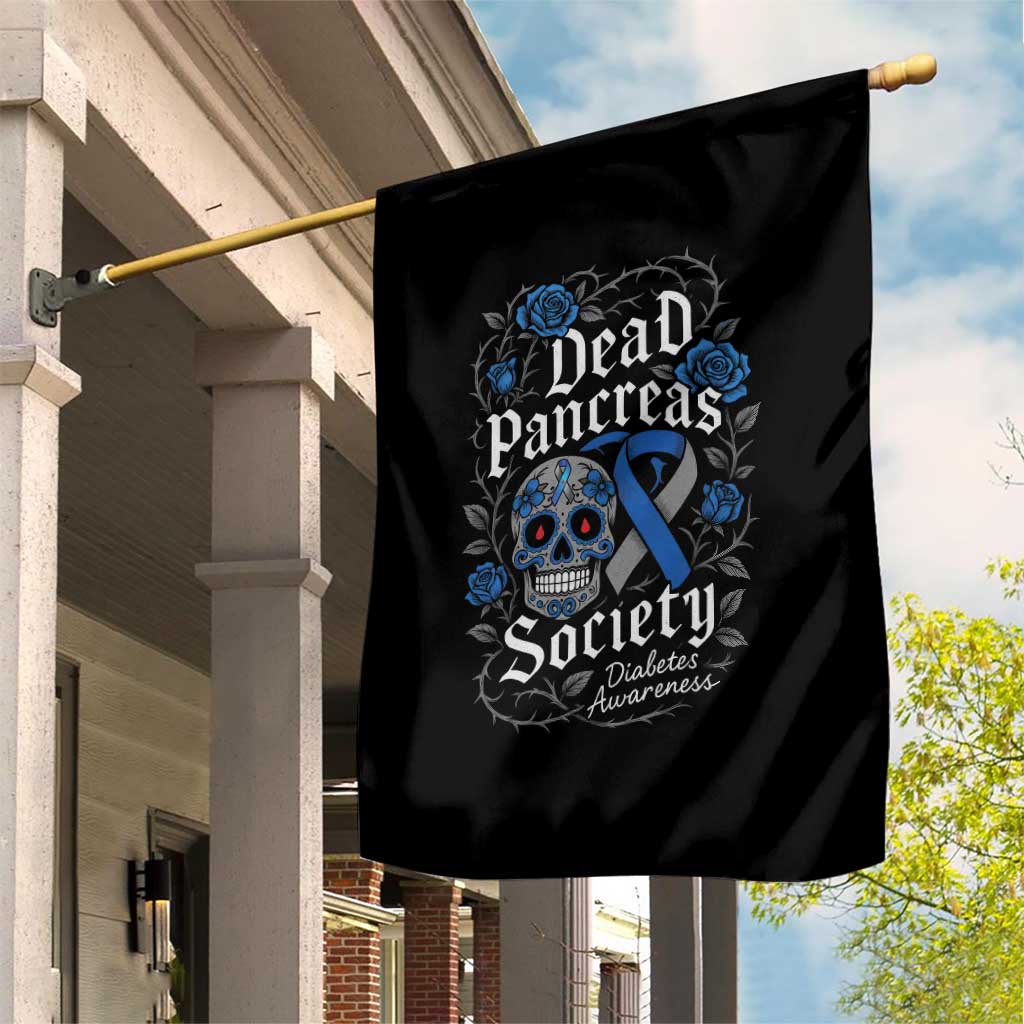 Funny Diabetes Type 1 Awareness Garden Flag Dead Pancreas Society Sugar Skull - Wonder Print Shop