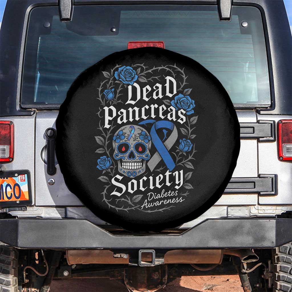 Funny Diabetes Type 1 Awareness Spare Tire Cover Dead Pancreas Society Sugar Skull - Wonder Print Shop