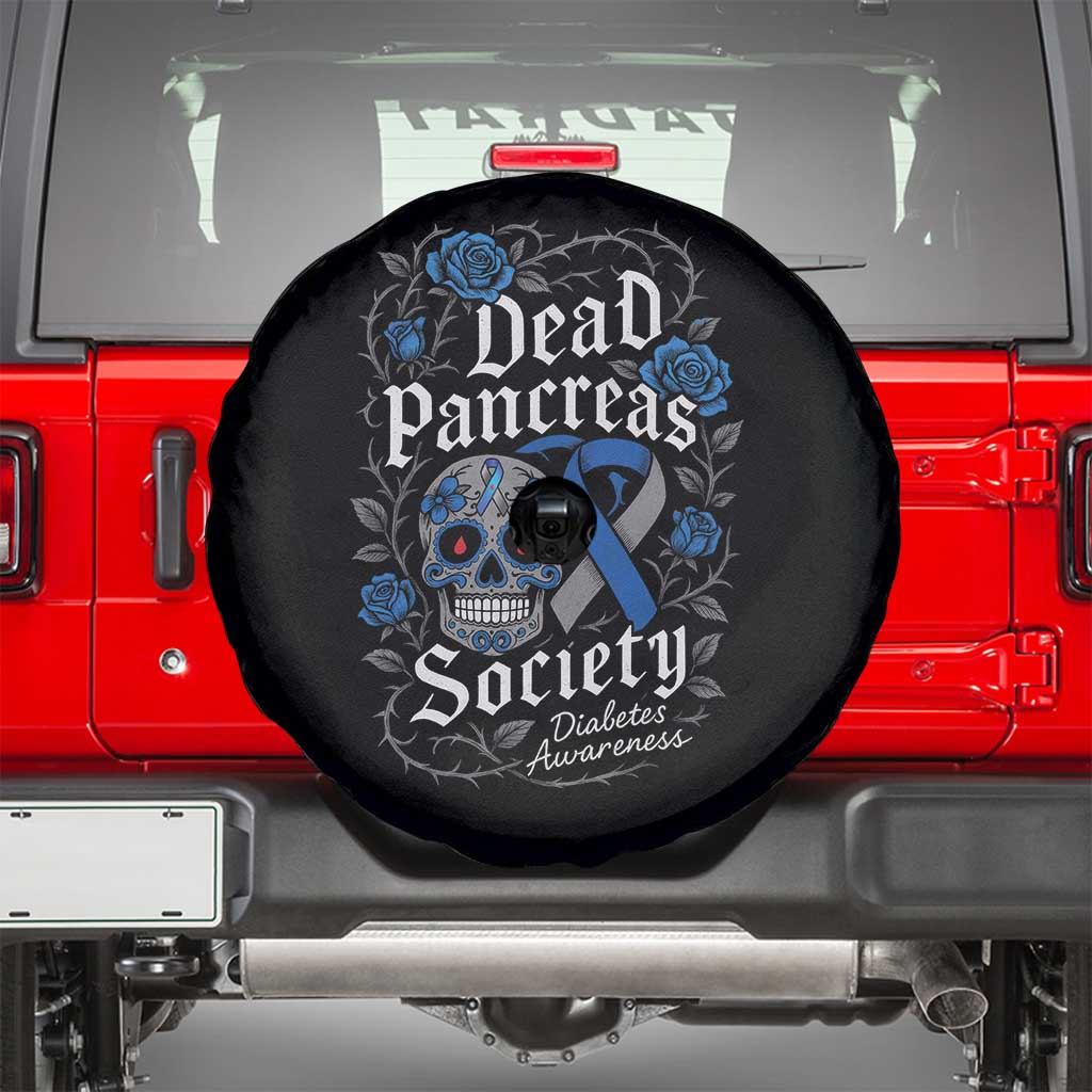 Funny Diabetes Type 1 Awareness Spare Tire Cover Dead Pancreas Society Sugar Skull - Wonder Print Shop