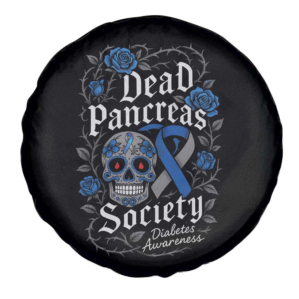 Funny Diabetes Type 1 Awareness Spare Tire Cover Dead Pancreas Society Sugar Skull - Wonder Print Shop