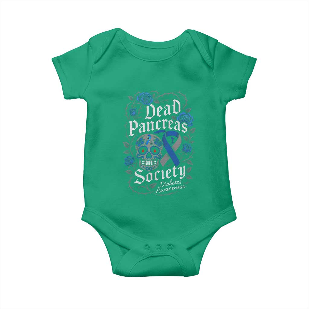 Funny Diabetes Type 1 Awareness Baby Onesie Dead Pancreas Society Sugar Skull - Wonder Print Shop