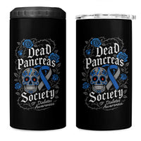 Funny Diabetes Type 1 Awareness 4 in 1 Can Cooler Tumbler Dead Pancreas Society Sugar Skull - Wonder Print Shop