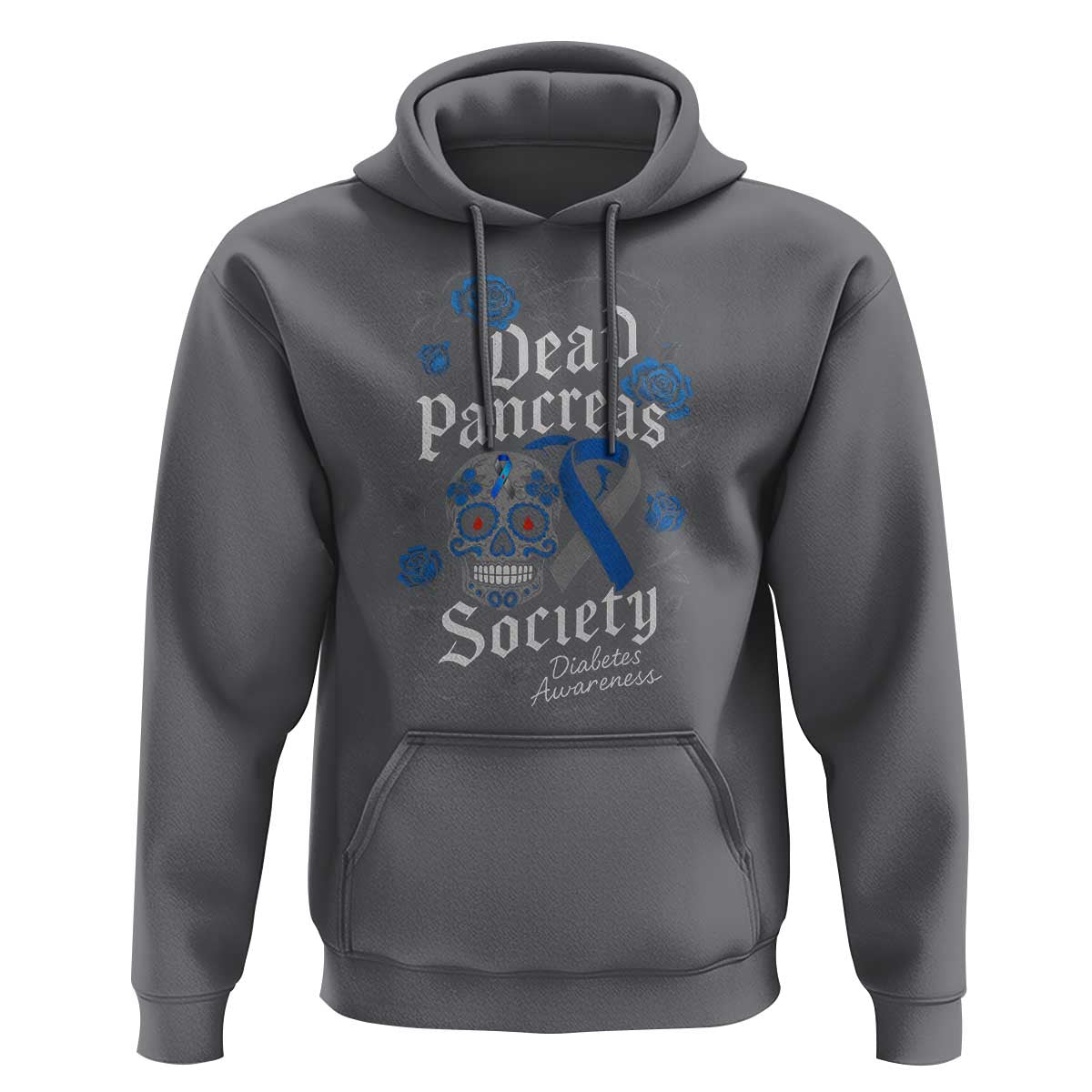 Funny Diabetes Type 1 Awareness Hoodie Dead Pancreas Society Sugar Skull - Wonder Print Shop