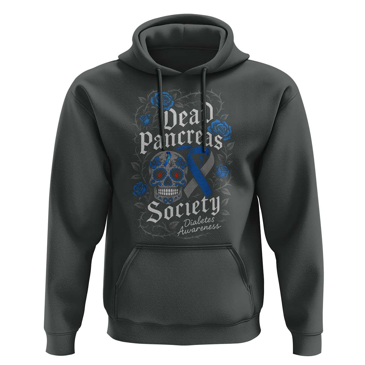 Funny Diabetes Type 1 Awareness Hoodie Dead Pancreas Society Sugar Skull - Wonder Print Shop