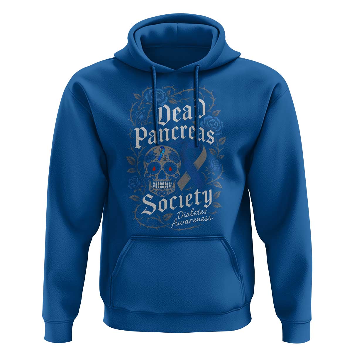 Funny Diabetes Type 1 Awareness Hoodie Dead Pancreas Society Sugar Skull - Wonder Print Shop