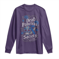 Funny Diabetes Type 1 Awareness Long Sleeve Shirt Dead Pancreas Society Sugar Skull - Wonder Print Shop