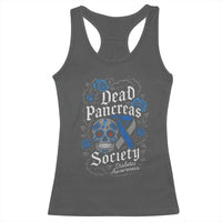 Funny Diabetes Type 1 Awareness Racerback Tank Top Dead Pancreas Society Sugar Skull - Wonder Print Shop