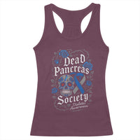 Funny Diabetes Type 1 Awareness Racerback Tank Top Dead Pancreas Society Sugar Skull - Wonder Print Shop
