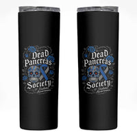 Funny Diabetes Type 1 Awareness Skinny Tumbler Dead Pancreas Society Sugar Skull - Wonder Print Shop