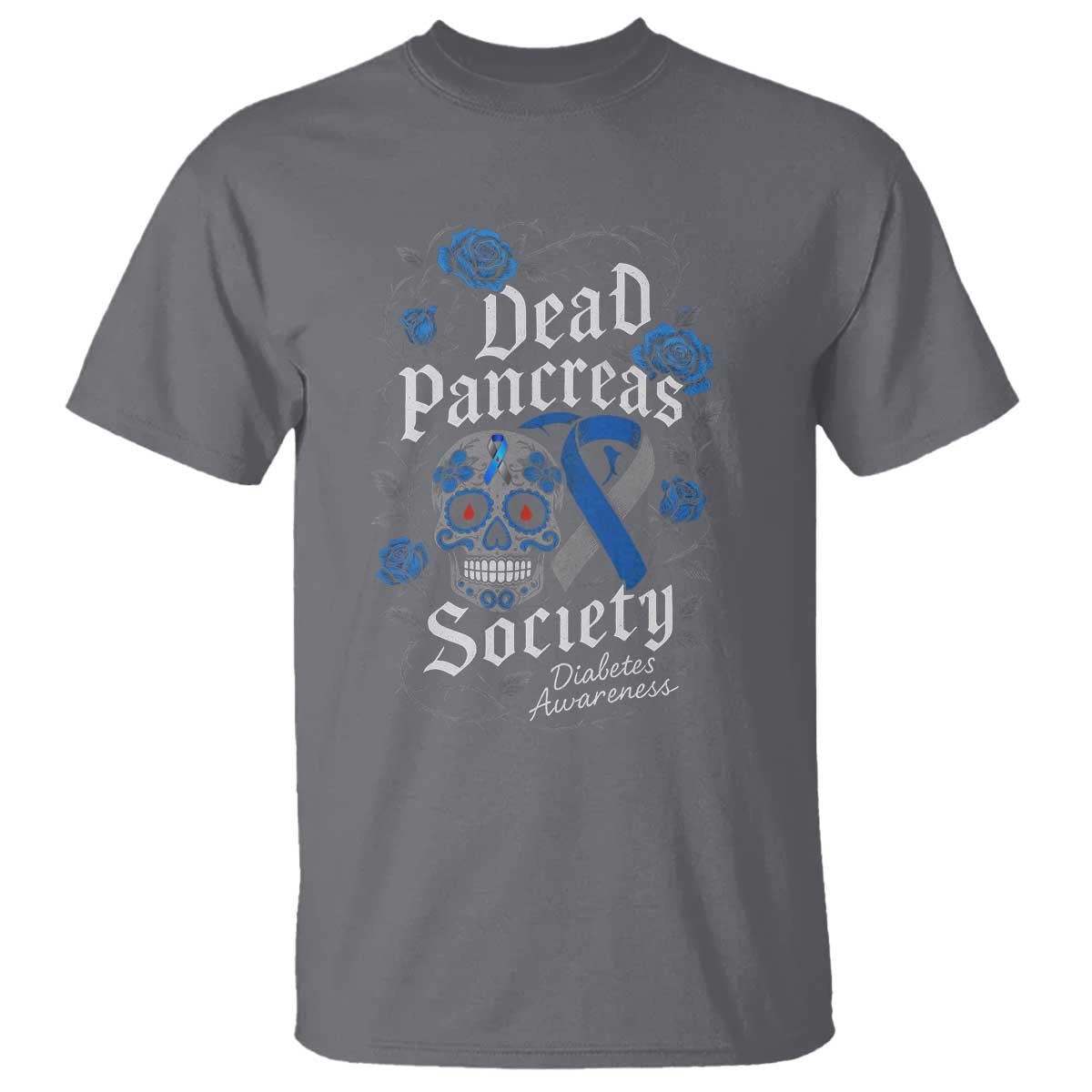 Funny Diabetes Type 1 Awareness T Shirt Dead Pancreas Society Sugar Skull - Wonder Print Shop
