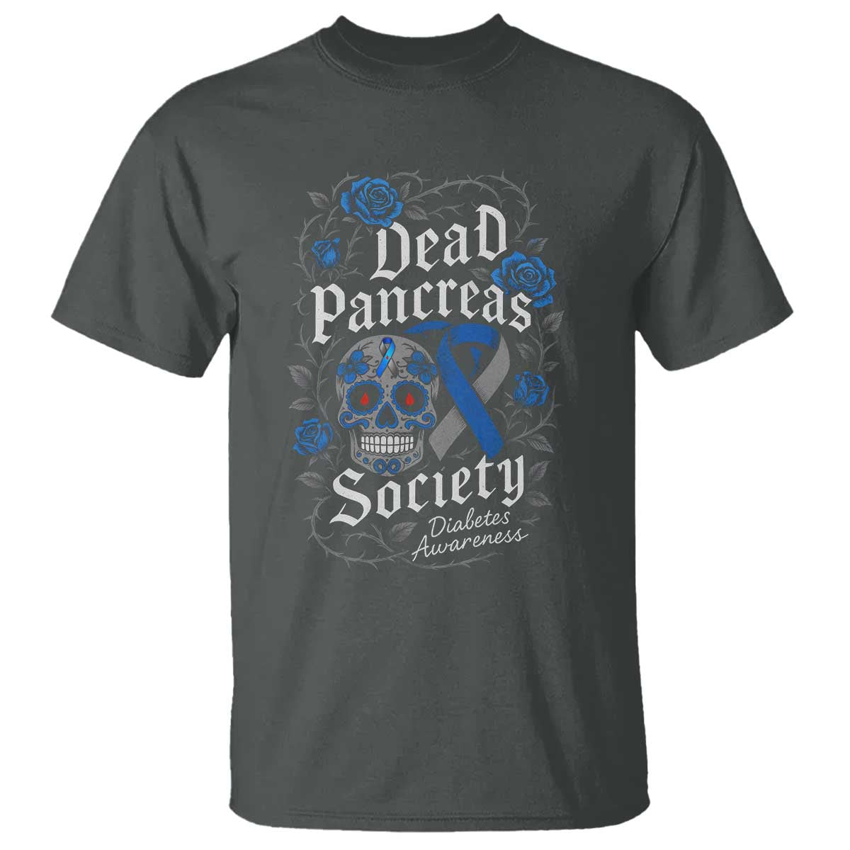Funny Diabetes Type 1 Awareness T Shirt Dead Pancreas Society Sugar Skull - Wonder Print Shop