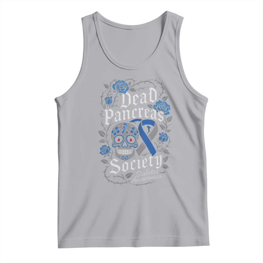 Funny Diabetes Type 1 Awareness Tank Top Dead Pancreas Society Sugar Skull - Wonder Print Shop