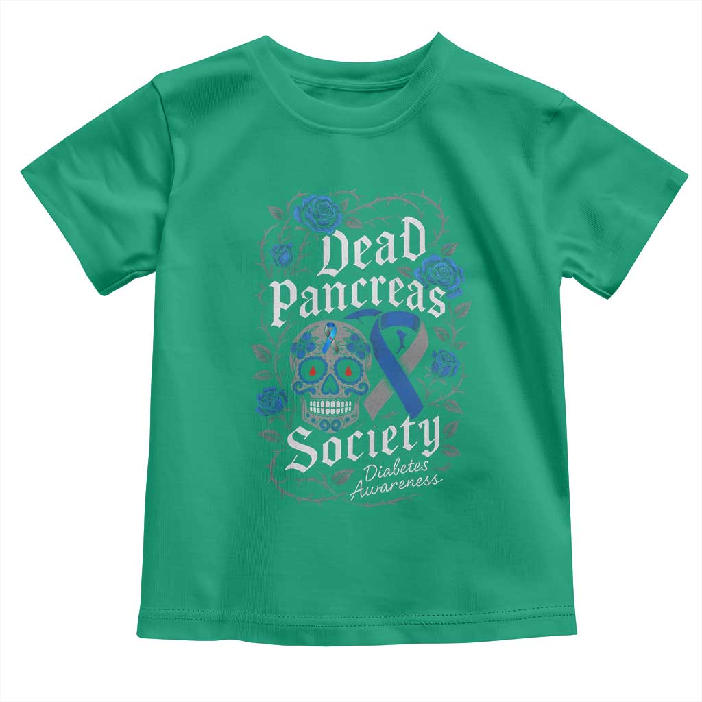 Funny Diabetes Type 1 Awareness Toddler T Shirt Dead Pancreas Society Sugar Skull - Wonder Print Shop