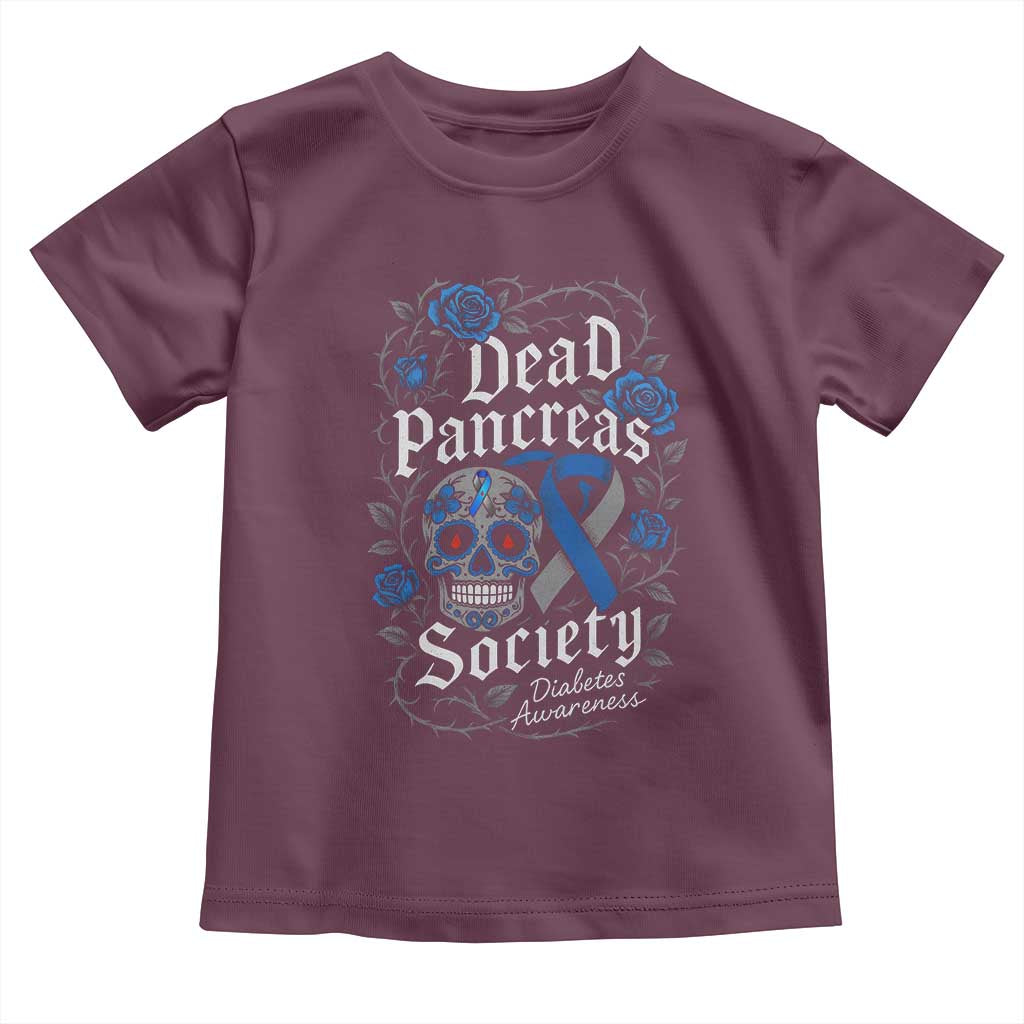 Funny Diabetes Type 1 Awareness Toddler T Shirt Dead Pancreas Society Sugar Skull - Wonder Print Shop