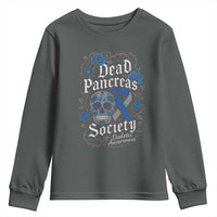 Funny Diabetes Type 1 Awareness Youth Sweatshirt Dead Pancreas Society Sugar Skull - Wonder Print Shop